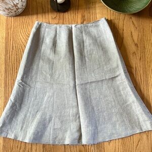 Calvin Klein Skirt Women’s  2 Linen Rayon Lined Beige Taupe Girl Boss